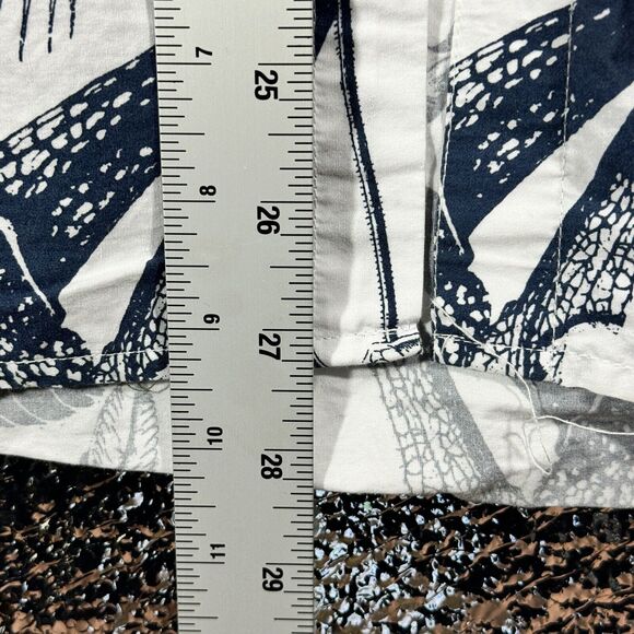 Boohoo Man Huncho White Blue Floral Print Casual Summer Button-up T-Shirt Men XL - Picture 6 of 6